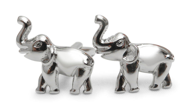 silver elephant cufflinks