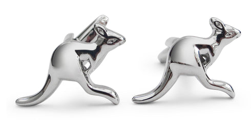 silver kangaroo cufflinks