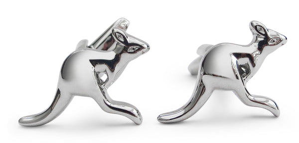 silver kangaroo cufflinks