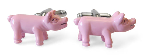 pink pig cufflinks