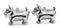 silver style dog cufflinks