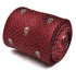 burgundy maroon tie with skulls design