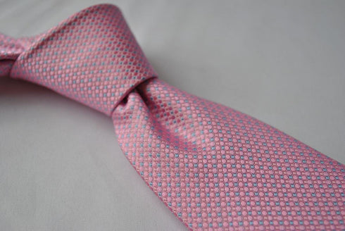 pink and light blue pin spots tie