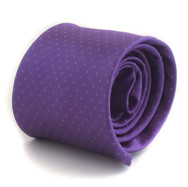 purple tie with grey pin spots