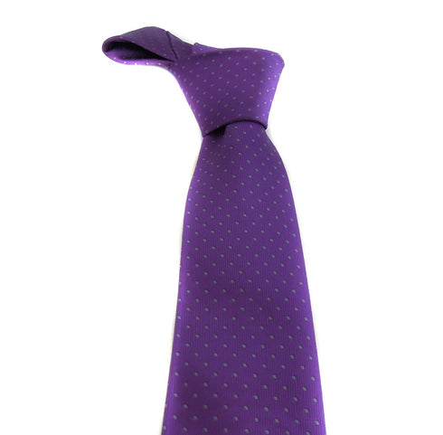 purple tie with grey pin spots