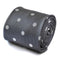 grey tie with white polka dots