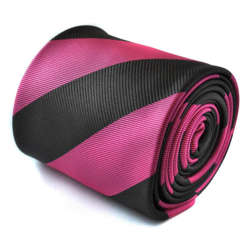 pink and grey barber striped tie