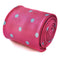 bright pink tie with light blue polka dots