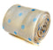 champagne tie with light blue polka dots