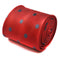 red tie with grey polka dots