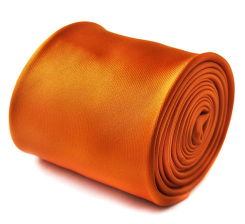plain orange satin look tie