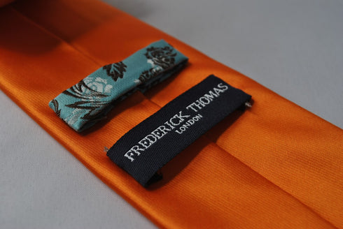plain orange satin look tie