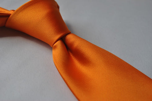 plain orange satin look tie