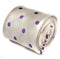 ivory tie with purple polka dots