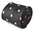 black tie with pink polka dots