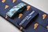 navy tie with clown fish pattern