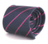 navy tie with thin pink stripes