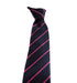 navy tie with thin pink stripes