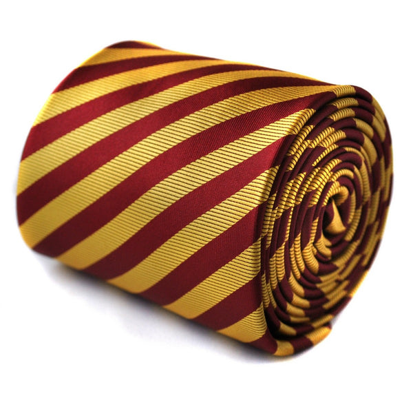 maroon and gold striped tie