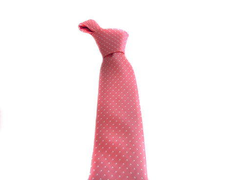 pink tie with white pin spots