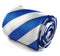 blue and white barber striped tie