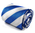 blue and white barber striped tie
