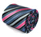 pink, blue and black striped tie