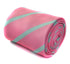 pink and light blue striped tie