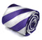 purple and white barber stripe tie