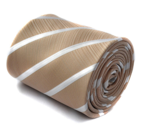 light brown and white striped tie