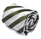 green and white striped tie