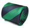 green and navy barber striped tie