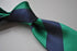 green and navy barber striped tie