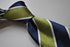 green, white and navy barber striped tie