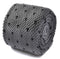grey skinny knitted tie with black polka dots