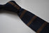 navy blue and brown striped skinny knitted tie