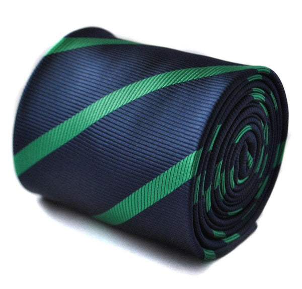 navy blue tie with green club stripes