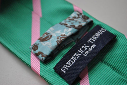 green striped tie with pink club stripes