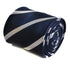 navy tie with white club stripes