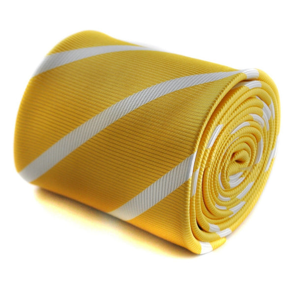 yellow and white club stripe tie