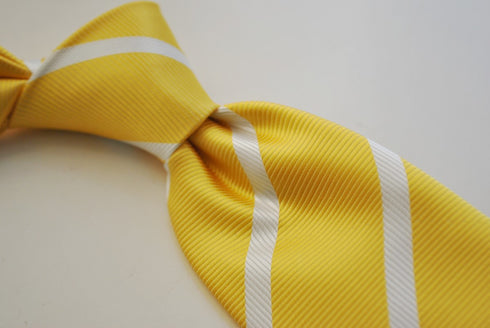 yellow and white club stripe tie