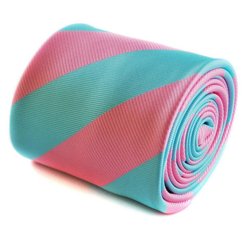 pink and light blue barber striped tie