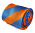 burnt orange and blue barber striped tie