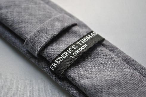 blue/grey skinny cotton tie
