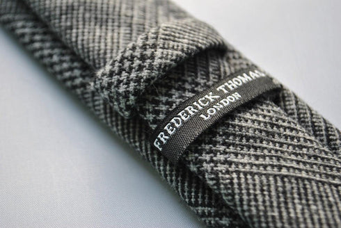 black tweed wool skinny tie