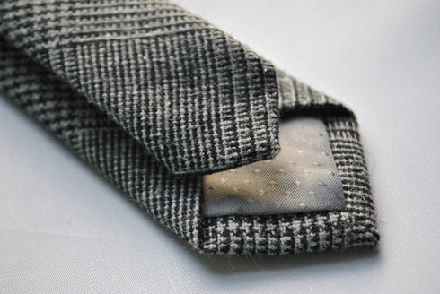 black tweed wool skinny tie