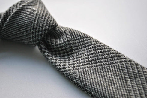 black tweed wool skinny tie