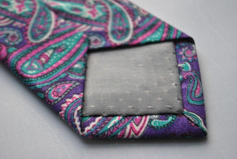 purple paisley linen tie