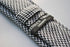 black and white dogtooth wool skinny textured tie