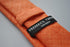 orange slim linen textured tie
